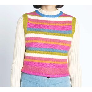 FRNCH Paris Wendy Striped Sweater Vest - Small